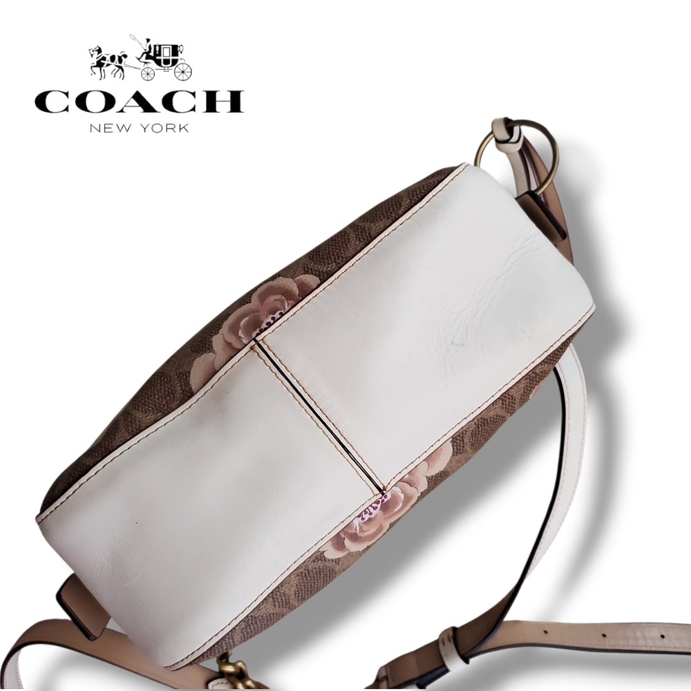 Coach 31695 Rose Print Coated Canvas Crossbody Camera Bag with Leather Tassel - Picture 9 of 17